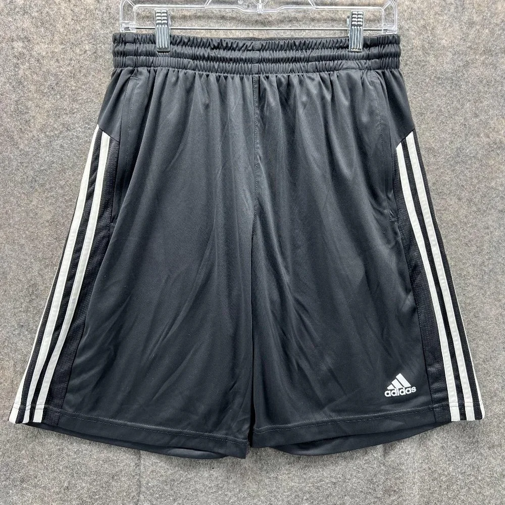 Adidas Shorts Men Large Black White Athletic Basketball Training Gym Trefoil - Picture 1 of 14